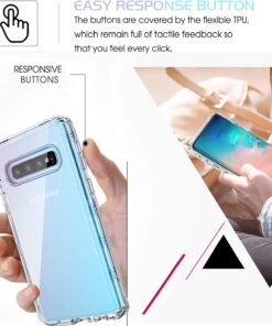 KIOMY Heavy Duty Shockproof Bumper Protective Clear Case for Samsung Galaxy S10 6.1 Inch, 3 Layers in 1 Hybrid Design Flexible TPU Inside with Hard PC Back and Front Frame Without Screen Protector with Front Frame 10 71U4OBNaJL
