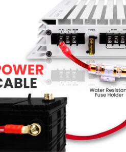Pyle Car Audio Wiring Kit - 20ft 8 Gauge Power Wire 1000 Watt Amplifier Hookup for Battery Head Unit & Stereo Speaker Installation Sound System - Marine Grade Cable Wired & Gold Plated Fuse PLMRAKT8 Standard Packaging 10 71U4XuxXsL 1