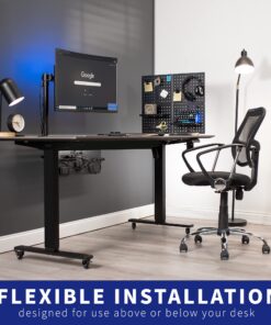 VIVO Steel Clamp-on Desk Pegboard, 24 x 20 inch Privacy Panel, Magnetic Peg Board, Office Accessory Organizer, Above or Below Desk Placement, Black, PP-DK24B 24" 19 71U4a5HGEgL