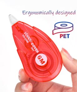 Vobou Whiteout Correction Tape, Easy To Use Applicator for Instant Corrections Correct Wrong Writing At Any Time, For school, Office (Red and Blue, 12pack, 6M/256" x 0.2") Blue/Red 30 71U5bFr2zL