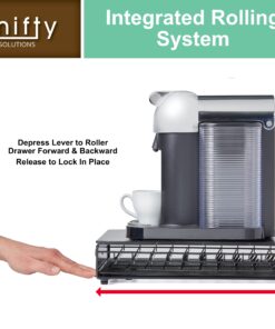 Nifty Vertuoline Rolling Coffee Pod Drawer – Satin Black Finish, 40 Pod Capsule Holder, Compact Under Coffee Pot Storage, Office or Home Kitchen Counter Organizer Satin Black Finish | 40 Pod Capsule Holder 30 71U5eACL2hL
