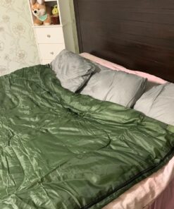 CANWAY Double Sleeping Bag,2 Person Sleeping Bag Lightweight Waterproof with 2 Pillows for Camping, Backpacking, or Hiking for Adults or Teens Queen Size XL & XXL Army Green 32 71U5ijYu43L