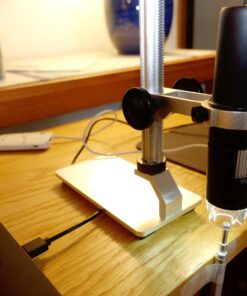 Koolertron Aluminum Alloy Microscope Stand Portable Adjustable Manual Focus Digital USB Microscope Holder Support Adjusted Up and Down 7.3 inch 21 71U6WR40UJL