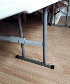 Best Choice Products 3-Piece 6ft Portable Folding Weather-Resistant Resin Table and Bench Set w/Carrying Handles and Rubber Foot Caps for Picnic, Home, and Commercial Use, White 16 71U7Qo2LqZL