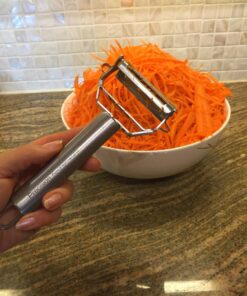 Precision Kitchenware - Ultra Sharp Stainless Steel Dual Julienne & Vegetable Peeler with Cleaning Brush & Blade Guard 27 71U80bEovtL 1
