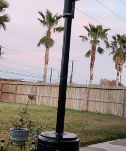 Amazon Basics 46,000 BTU Outdoor Propane Patio Heater with Wheels, Commercial & Residential, Havana Bronze, 32.1 x 32.1 x 91.3 inches (LxWxH) Powder Coated 48 71U8Z9CD7WL 1