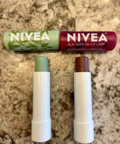 NIVEA Vegan Lip Care Variety Pack, Acai Seed Oil Shea Butter Lip Balm Sticks and Hemp Seed Oil Shea Butter Lip Balm Sticks, Pack of 4 Acai and Hemp 4 Count (Pack of 1) 45 71U9TD4zpQL
