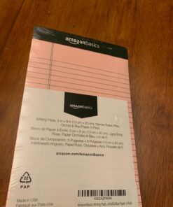 Amazon Basics Narrow Ruled 5 x 8-Inch Lined Writing Note Pads, 6 Count (50 Sheet Pads), Multicolor 5-Inch by 8-Inch 36 71UBKgY70cL
