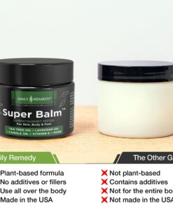 DAILY REMEDY Tea Tree Oil Extra Strength Super Balm - Athletes Foot Cream Combats Ringworm, Jock Itch, Nail Issues - Nourishes Cracked Itchy Skin on Body & Feet - Made in USA 2 Ounce (Pack of 1) 24 71UC2JD46AL 3
