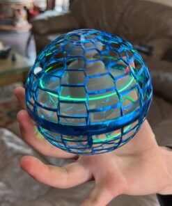 PITKLG Flying Ball Toys 2023 Upgraded Hand Controlled Flying Orb RGB Led Lights Boomerang Spinner 360°Rotating Soaring UFO Mini Drone Toy Safe for Kids Adults(Blue) Blue 22 71UCAbf mGL