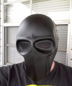 COOL Wire Mesh Full Face Protection Paintball CS Airsoft Black Skull Mask Halloween PROP Cosplay L636 8 71UCQxYi0UL