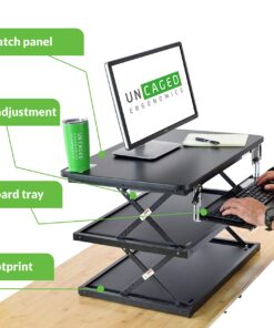 CHANGEdesk Tall Ergonomic Standing Desk Converter for Laptops Single Monitors Adjustable Height Desktop sit Stand up Riser with Keyboard Tray Affordable Compact Small Computer Workstation Black 17 71UCoipxS1L