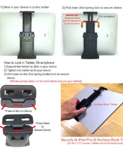 Accessory Basics EasyAdjust cymbal Microphone Mic Stand Tablet Mount for Most Tablets & Large Size Cell Phones Smartphone (Zoom Compatible) 23 71UDajehsQL