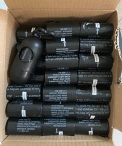 Amazon Basics Standard Dog Poop Bags with Dispenser and Leash Clip, Unscented, 900 Count, 60 Pack of 15, Black, 13 Inch x 9 Inch 15 Count (Pack of 60) 22 71UDhI0cVvL