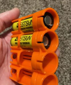 Storacell SL18650ORG by Powerpax SlimLine 18650 Battery Caddy, Orange, Holds 4 Batteries (Not Included) 1 Count (Pack of 1) 16 71UEk31J7fL