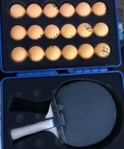 JOOLA Tour Carrying Case - Ping Pong Paddle Case with 18 40mm 3 Star Competition Ping Pong Balls and Space for Storing 2 Standard Table Tennis Rackets - Durable High Density Case with EVA Foam Lining Blue 19 71UEnESRsL