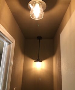 Globe Electric 64846 1-Light Semi-Flush Mount Ceiling Light, Oil Rubbed Bronze, Clear Glass Shade, Ceiling Light Fixture, Bedroom Lights for Ceiling, Dining Light Fixture, Bulb Not Included Oil-Rubbed Bronze 106 71UEppttvsL