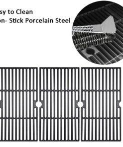 BBQ funland 17 3/4 Inch Porcelain Coated Cast Iron Cooking Grid Replacement Grates for Brinkmann and Charmglow Gas Grill, Set of 3 11 71UFE7zF fL