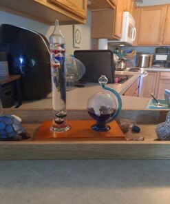 AcuRite 00795A2 Galileo Thermometer with Glass Globe Barometer, Barometer Set, Glass/Wood 46 71UFN yM8vL
