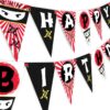 Ninja Happy Birthday Banner Pennant - Ninja Party Banner - Made in The USA