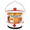 Farm Innovators HB-60P Thermostatically Controlled Heated 2 Gallon Plastic Outdoor Year Round Poultry Chicken Water Bucket Drinker, White/Red Single 8 71UFPsO4p4L