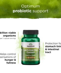 Swanson Lactobacillus Gasseri - Probiotic Supplement Supporting Digestive Health with 3 Billion CFU - Design-Release Satiety & Fat Metabolism Support - (60 Veggie Capsules) 1 17 71UFhYBORDL