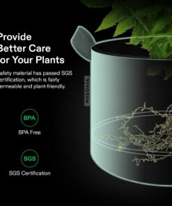 VIVOSUN 5-Pack 10 Gallon Plant Grow Bags, Heavy Duty Thickened Nonwoven Fabric Pots with Handles Black 10 Gallons 36 71UGIspQXjL 2