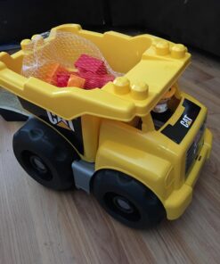 MEGA Bloks Cat Fisher-Price Toddler Blocks Building Toy, Large Dump Truck with 25 Pieces, 1 Figure, Yellow, Gift Ideas for Kids 41 71UGLwLmFJL
