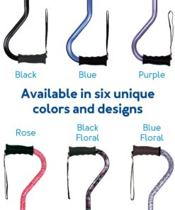 Carex Health Brands Ergo Offset Cane with Soft Cushioned Handle - Adjustable Walking Cane, Blue, 29-38 Inch (Pack of 1) 17 71UGdxi2M5S