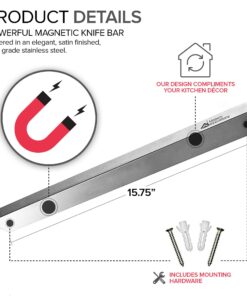 Modern Innovations 16 Inch Stainless Steel Magnetic Knife Bar with Multi-Purpose Functionality as a Knife Holder, Knife Strip, Magnetic Tool Organizer, Art Supply Organizer & Home Organizer 20 71UH646jqyL