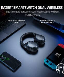 Razer Barracuda X Wireless Gaming & Mobile Headset (PC, Playstation, Switch, Android, iOS): 2.4GHz Wireless + Bluetooth - Lightweight - 40mm Drivers - Detachable Mic - 50 Hr Battery - Black Classic Black 11 71UHCA3e7dL