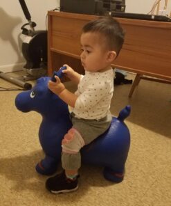 AppleRound Horse Bouncer with Hand Pump, Inflatable Space Hopper, Ride-on Bouncy Horse (Blue) Blue 36 71UI3D233mL