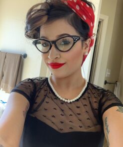 Hip Hop 50's Shop Cat Eye Rhinestone Glasses for Women 50s Retro Fashion Costume Party Black Clear 31 71UIEzxFCAL