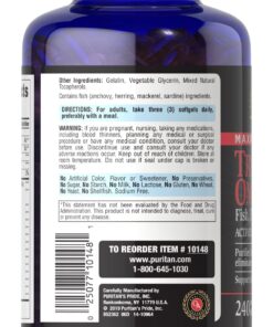 Puritan's Pride Triple Omega 3-6-9 Fish, Flax and Borage, supports healthy joints Yellow 240 Count (Pack of 1) 30 71UIRtvKFiL