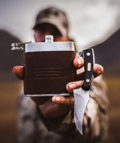 Old Timer 152OT Sharpfinger 7.1in S.S. Full Tang Knife with 3.3in Clip Point Skinner Fixed Blade, Black Sawcut Handle, and Leather Belt Sheath for Hunting, Camping, Skinning, EDC, and Outdoors 47 71UIgeJX09L
