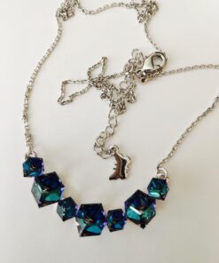 PLATO H Crystal Cube Curved Bar Necklace for Women with Gift Box Unique Dainty Jewelry Anniversary Mother's Day Gifts Blue 30 71UIgpqgUwL