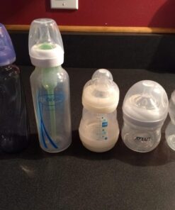 Dr. Brown's Natural Flow® Anti-Colic Options+™ Narrow Baby Bottles 8 oz/250 mL, with Level 1 Slow Flow Nipple, 4 Pack, 0m+ 8oz, Clear 4 Count (Pack of 1) 61 71UJL9sGZUL