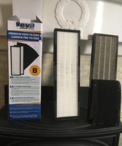 Veva HEPA Filter B Replacement, Compatible with Germ Guardian FLT4825 HEPA, AC4900CA, AC4825, AC4850PT, AC4820, Pack of 2 HEPA Filter / 8 Carbon Pre-Filters for GermGuardian Filter B 49 71UJR8 eLqL