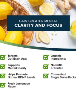 Organifi: Pure Smart Packs - Organic Brain and Immunity Support - Revitalizes Daily Mental Focus - Lemon Flavor, 3 Pack 0.23 Ounce (Pack of 90) 9 71UJg7yiz4L
