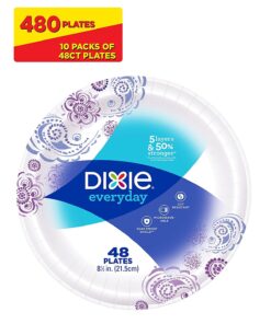 Alternative view of Dixie Everyday Paper Plates, 8 1/2", 480 Count, 10 Packs of 48 Plates, Lunch or Light Dinner Size Printed Disposable Plates