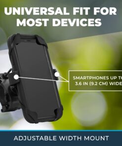 Roam Bike Phone Mount - Motorcycle Phone Mount- 360° Rotation with Universal Handlebar Fit for Bikes, Motorcycles, Scooters, Strollers - Mount Compatible w/All iPhone & Android Phones 4.5" to 6.7" Matte Black 23 71UK7mawr4L
