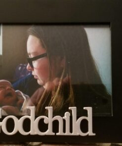 Malden International Designs 4391-46 Baby Memories Godchild Black Wood Picture Frame, 4x6, Black 13 71ULCM2bXL