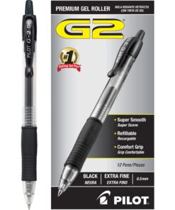 Pilot, G2 Premium Gel Roller Pens, Extra Fine Point 0.5 mm, Pack of 12, Black Black Ink 20 71UMTk4rKrL