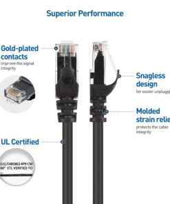 Cable Matters 10Gbps 5-Color Combo Snagless Short Cat 6 Ethernet Cable 1 ft (Cat 6 Cable, Cat6 Cable, Internet Cable, Network Cable) 1 Foot 19 71UMYJlvUeL 3