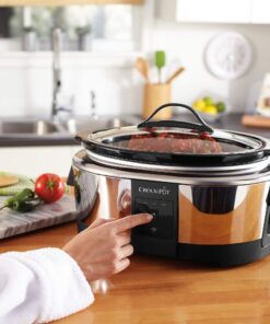 Crock-Pot 6 Quart Programmable Slow Cooker and Food Warmer Works with Alexa, Stainless Steel (2139005) Programmable Stainless Steel 32 71UMmZNsH9L