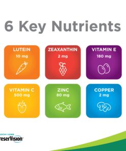 PreserVision AREDS Eye Vitamin & Mineral Supplement, by Bausch + Lomb, 120 Count Bottle (Soft Gels) Areds Lutein 120 Count (Pack of 1) 12 71UNFBBr0UL