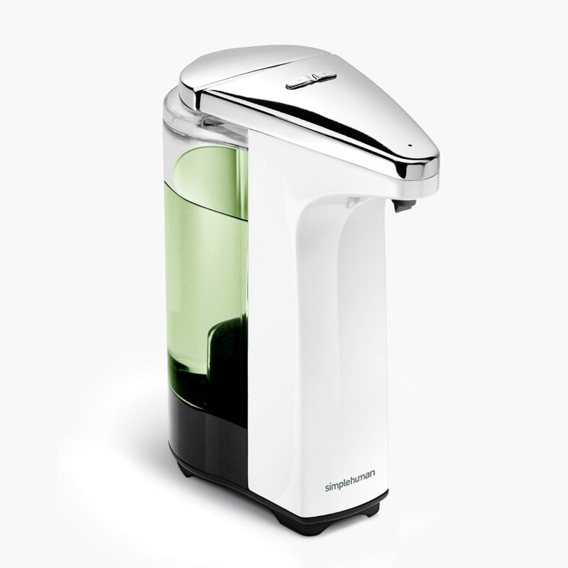 Catalog 6 simplehuman 8 oz. Touch-Free Sensor Liquid Soap Pump Dispenser with Soap Sample, White 8 oz. Battery Operated