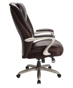 Serta® Smart Layers™ Hensley Big & Tall Ergonomic Bonded Leather High-Back Chair, Roasted Chestnut/Satin Nickel 18 71UQIHMAnhL
