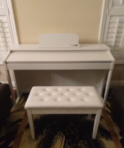 The ONE Digital Piano with Lighted-up Teaching Keys, Piano Keyboard 88 Keys with Hammer Action for Beginner/Professional, Full Size Weighted Keyboard with Piano Stand/3-Pedal Unit/APP, White PLAY 31 71UQNGijYmL