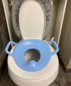 Primo 4-in-1 Complete Toilet Trainer & Step Stool, with Blue Seat, White 45 71UQlgaAlNL